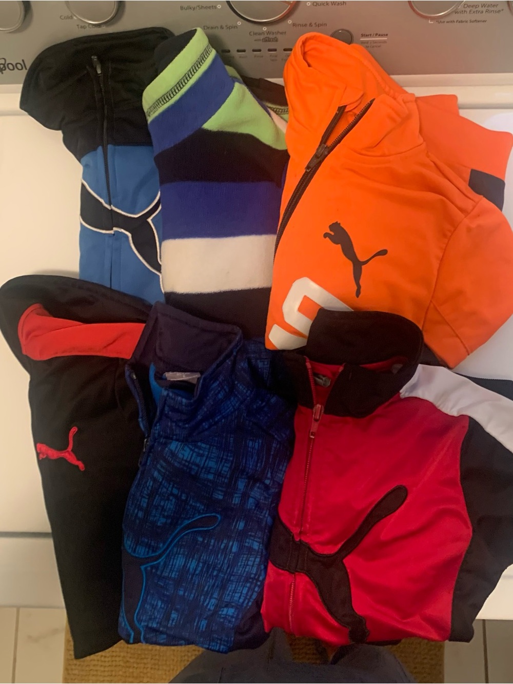 Puma Kids' Orange, Red, Blue & Black Athletic Hoodies and Tops - Mixed Pack